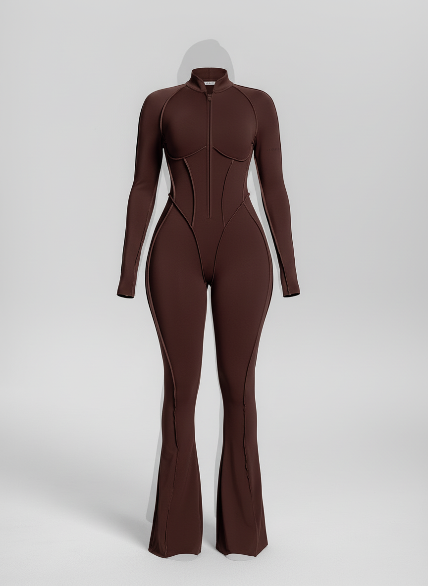 Catsuit évasé dos fermé